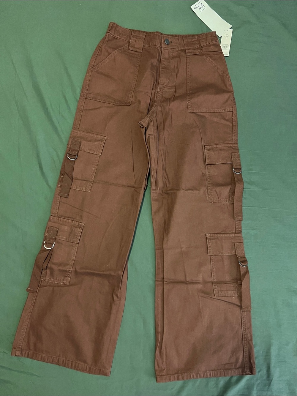 Women’s Wide Leg Brown Cargo Pants Size S